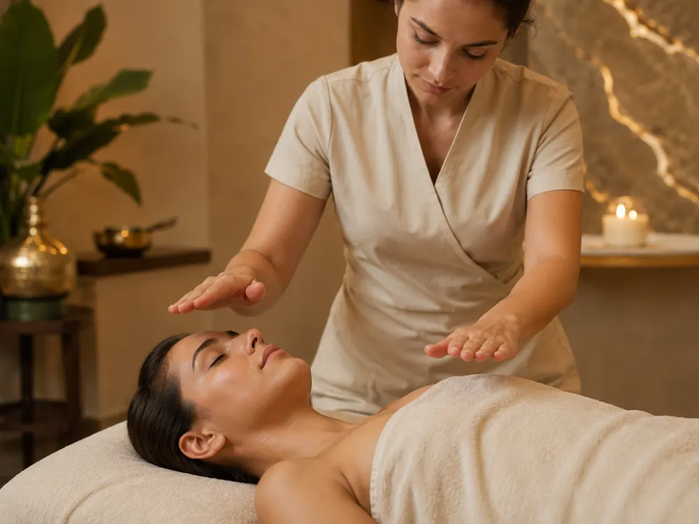 Reiki energy healing in a close-up therapy-focused style